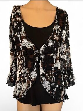 j.t.b. Black and brown blouse